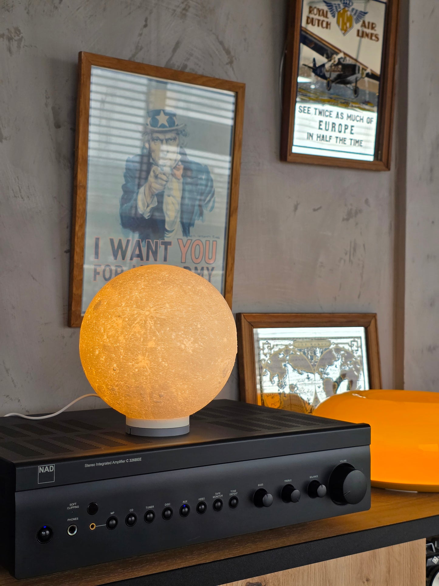 3D Moon Lamp - 18.5cm | LED Night Light with USB | Lunar Lamp for Bedroom, Kids Room & Gifts