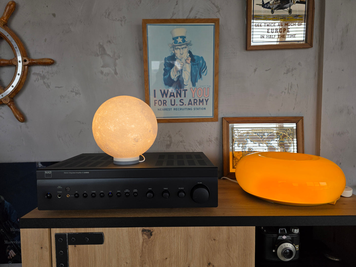 3D Moon Lamp - 18.5cm | LED Night Light with USB | Lunar Lamp for Bedroom, Kids Room & Gifts
